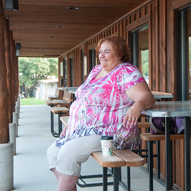 woman sitting on bench